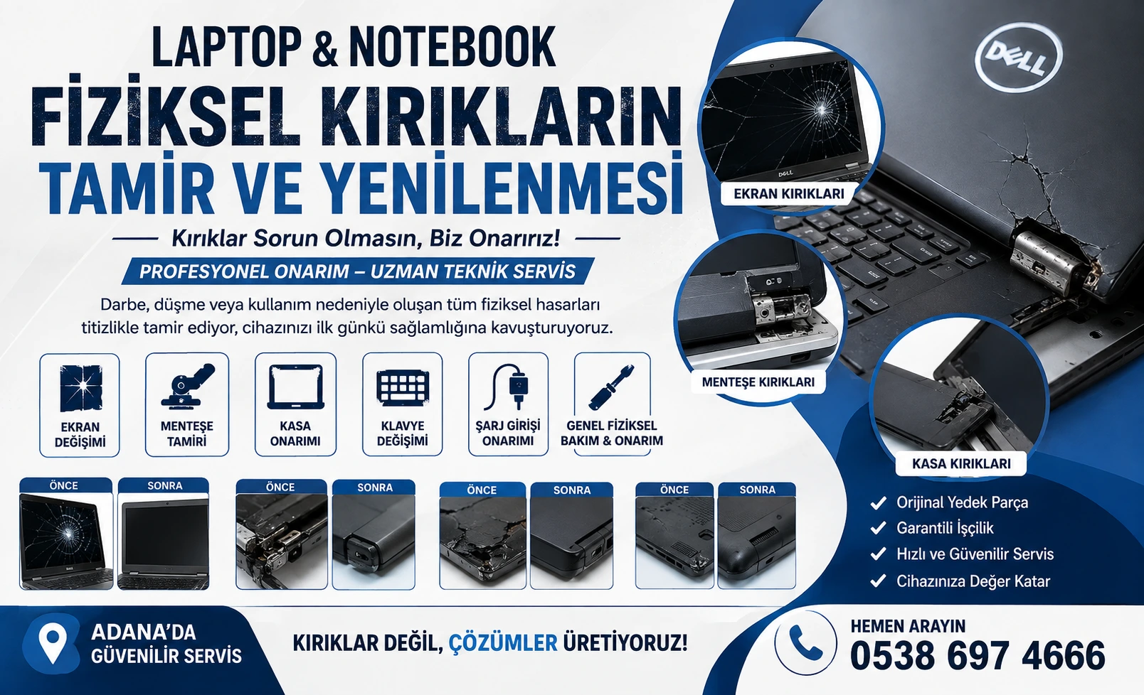 Kırık Laptop Notebook Yenileme