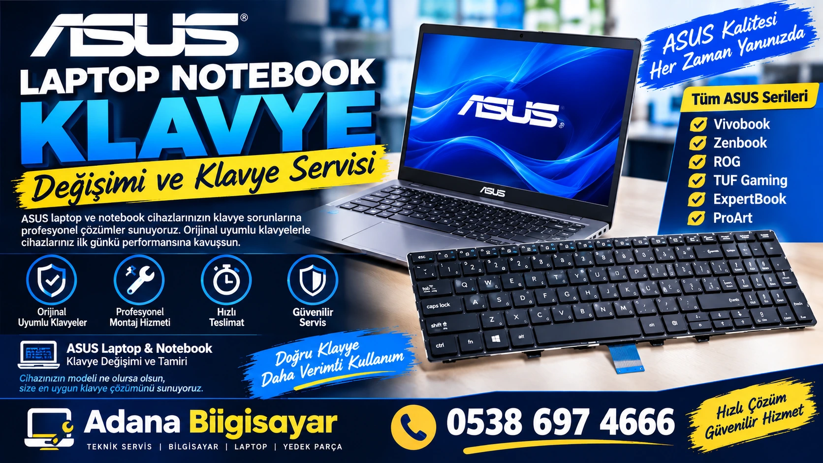 Adana Asus Laptop Klavye